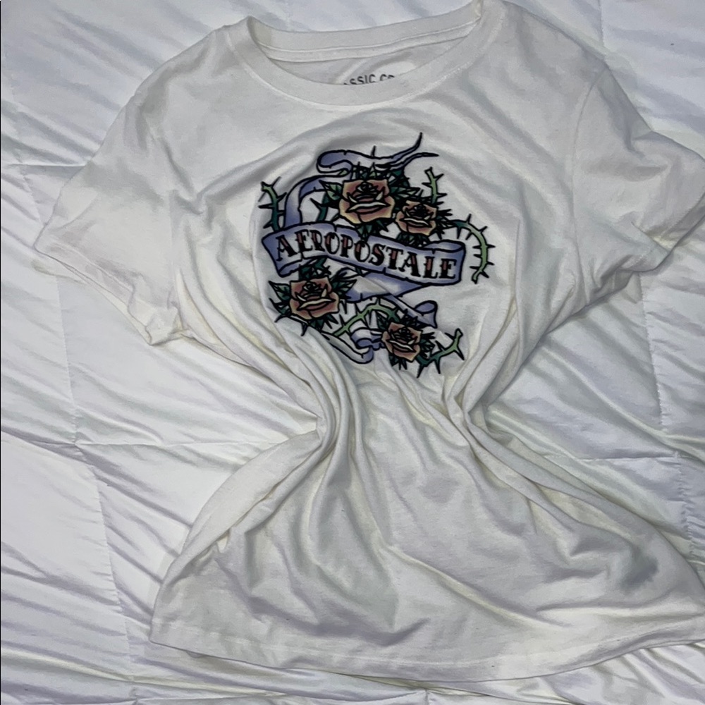Aeropostale White Graphic Tee